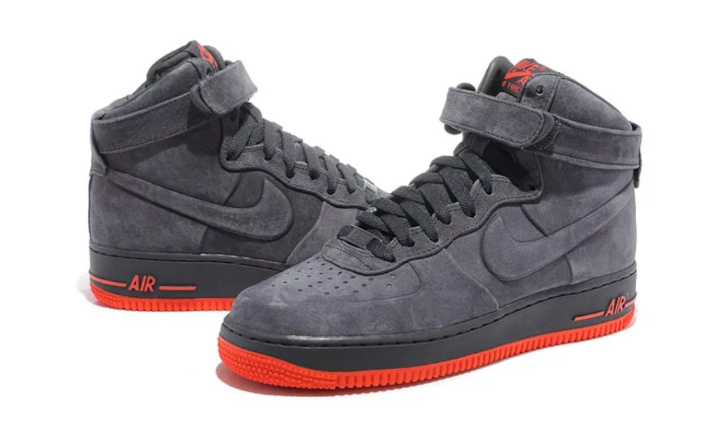 Air force 1 grey red best sale